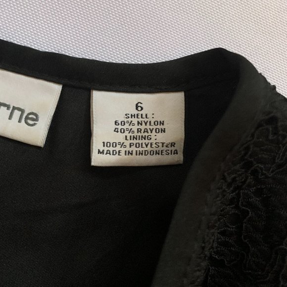 Liz Claiborne Lace Black Overlay Dress 6 - Picture 7 of 9